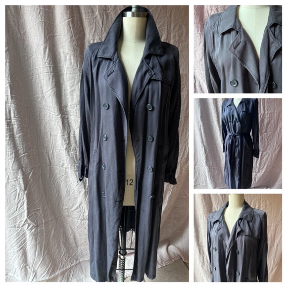Trench Coat by WMN made in Belgium. Dark grey. Size L ( US 10- US 14) - Picture 1 of 11